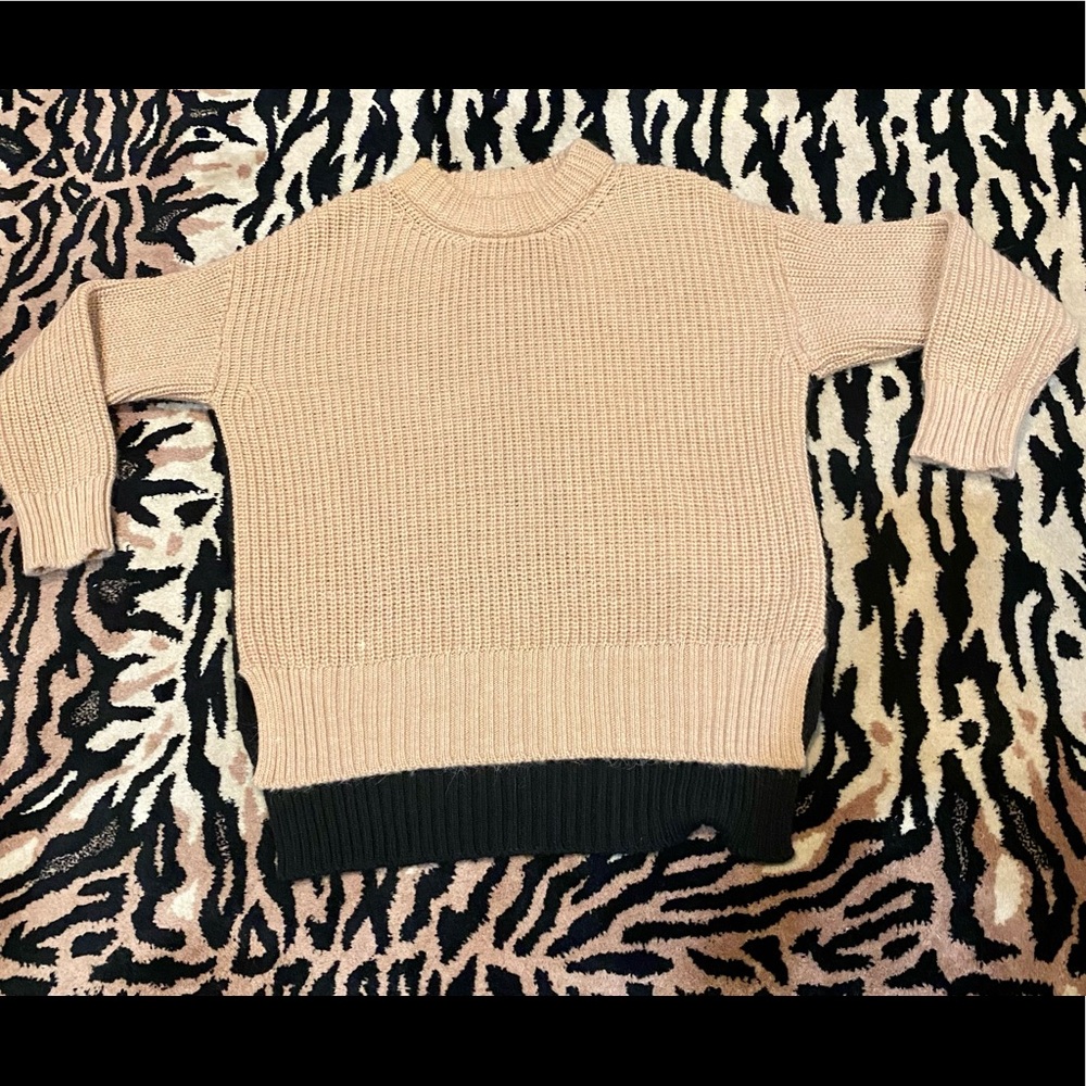 Essentiel Antwerp Color Block, Chunky Knit, Hi Lo… - image 1